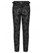 Punk Rave Black Retro Gothic Palace Embroidered Pattern Pants for Men