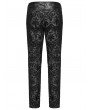 Punk Rave Black Retro Gothic Palace Embroidered Pattern Pants for Men