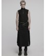 Punk Rave Black Gothic Punk Asymmetric Versatile Skirt for Men