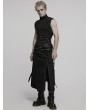 Punk Rave Black Gothic Punk Asymmetric Versatile Skirt for Men