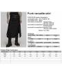 Punk Rave Black Gothic Punk Asymmetric Versatile Skirt for Men