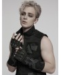 Punk Rave Black Gothic Cyberpunk Armor Gloves for Men