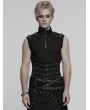 Punk Rave Black Gothic Punk Studded Front Zipper Corset Waistband for Men