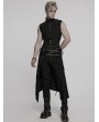 Punk Rave Black Gothic Punk Studded Front Zipper Corset Waistband for Men