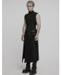 Punk Rave Black Gothic Punk Studded Front Zipper Corset Waistband for Men