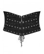 Punk Rave Black Gothic Punk Studded Front Zipper Corset Waistband for Men
