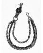 Punk Rave Black Gothic Punk Retro Skull Bead Pants Chain