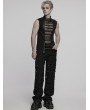 Punk Rave Black Gothic Punk Vision Studded Mesh Vest Top for Men