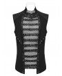 Punk Rave Black Gothic Punk Vision Studded Mesh Vest Top for Men