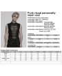 Punk Rave Black Gothic Punk Vision Studded Mesh Vest Top for Men