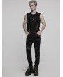 Punk Rave Black Gothic Punk Mesh Cutout Vest Top for Men