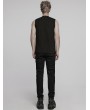 Punk Rave Black Gothic Punk Mesh Cutout Vest Top for Men