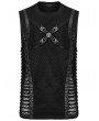 Punk Rave Black Gothic Punk Mesh Cutout Vest Top for Men