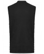Punk Rave Black Gothic Punk Mesh Cutout Vest Top for Men