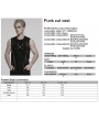 Punk Rave Black Gothic Punk Mesh Cutout Vest Top for Men
