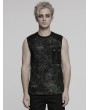 Punk Rave Black Gothic Punk Mesh Splicing Vest Top for Men