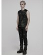 Punk Rave Black Gothic Punk Mesh Splicing Vest Top for Men