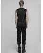 Punk Rave Black Gothic Punk Mesh Splicing Vest Top for Men