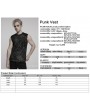 Punk Rave Black Gothic Punk Mesh Splicing Vest Top for Men