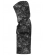 Punk Rave Black and Gray Gothic Punk Hooded Cracked Knitted Short Sleeve T-Shirt for Men
