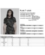 Punk Rave Black and Gray Gothic Punk Hooded Cracked Knitted Short Sleeve T-Shirt for Men