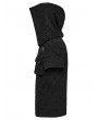 Punk Rave Black Gothic Punk Hooded Cracked Knitted Short Sleeve T-Shirt for Men