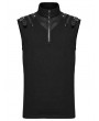 Punk Rave Black Gothic Punk Knitted Sleeveless T-Shirt for Men