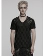 Punk Rave Black Gothic Punk Handsome Tattered Knitted Men's Short Sleeve T-Shirt