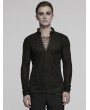 Punk Rave Black Gothic Dark Jacquard Long Sleeve T-Shirt for Men