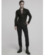 Punk Rave Black Gothic Dark Jacquard Long Sleeve T-Shirt for Men