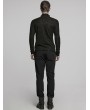 Punk Rave Black Gothic Dark Jacquard Long Sleeve T-Shirt for Men