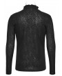 Punk Rave Black Gothic Dark Jacquard Long Sleeve T-Shirt for Men
