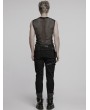 Punk Rave Black Gothic Cyber Punk Mesh Patchwork Vest Top for Men