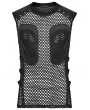 Punk Rave Black Gothic Cyber Punk Mesh Patchwork Vest Top for Men