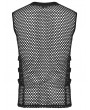 Punk Rave Black Gothic Cyber Punk Mesh Patchwork Vest Top for Men