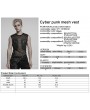 Punk Rave Black Gothic Cyber Punk Mesh Patchwork Vest Top for Men