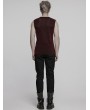Punk Rave Red Gothic Cyber Punk Mesh Splicing Vest Top for Men