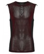 Punk Rave Red Gothic Cyber Punk Mesh Splicing Vest Top for Men