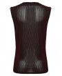 Punk Rave Red Gothic Cyber Punk Mesh Splicing Vest Top for Men