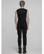 Punk Rave Black Gothic Cyber Punk Mesh Splicing Vest Top for Men