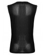 Punk Rave Black Gothic Cyber Punk Mesh Splicing Vest Top for Men