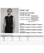 Punk Rave Black Gothic Cyber Punk Mesh Splicing Vest Top for Men