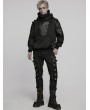 Punk Rave Black Gothic Punk Hooded Armor Masked Men's Sweatshirt