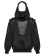Punk Rave Black Gothic Punk Hooded Armor Masked Men's Sweatshirt