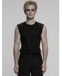 Punk Rave Black Gothic Cyber Punk Knitted Vest Top for Men