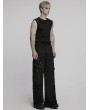 Punk Rave Black Gothic Cyber Punk Knitted Vest Top for Men