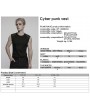 Punk Rave Black Gothic Cyber Punk Knitted Vest Top for Men