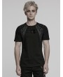 Punk Rave Black Gothic Cyber Punk Knitted Short Sleeve T-Shirt for Men