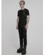 Punk Rave Black Gothic Cyber Punk Knitted Short Sleeve T-Shirt for Men