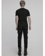 Punk Rave Black Gothic Cyber Punk Knitted Short Sleeve T-Shirt for Men